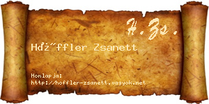 Höffler Zsanett névjegykártya